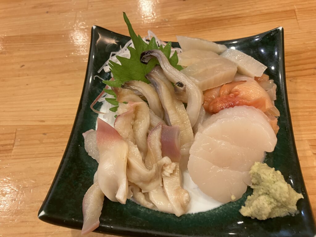 大磯の寿司屋さん冨久寿司貝の盛り合せ